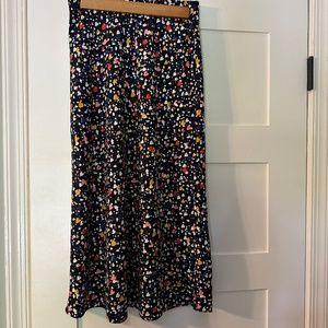NWT Loft Navy Hearts Midi Skirt.